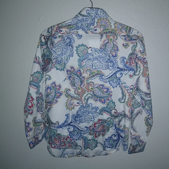 Appleseed's Tops Appleseeds 6p Cotton Oxford Blue Paisley Button